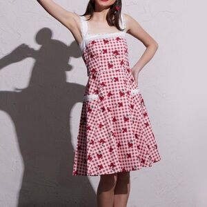 Disney Mickey Mouse Cherry Gingham Retro Dress Hot Topic Disneybound‎